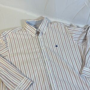 Brooks Brothers White and Red Striped Shirt